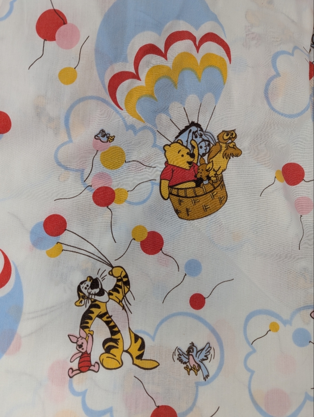 Winnie the Pooh Hot Air Balloon Crib Fitted Sheet Vintage